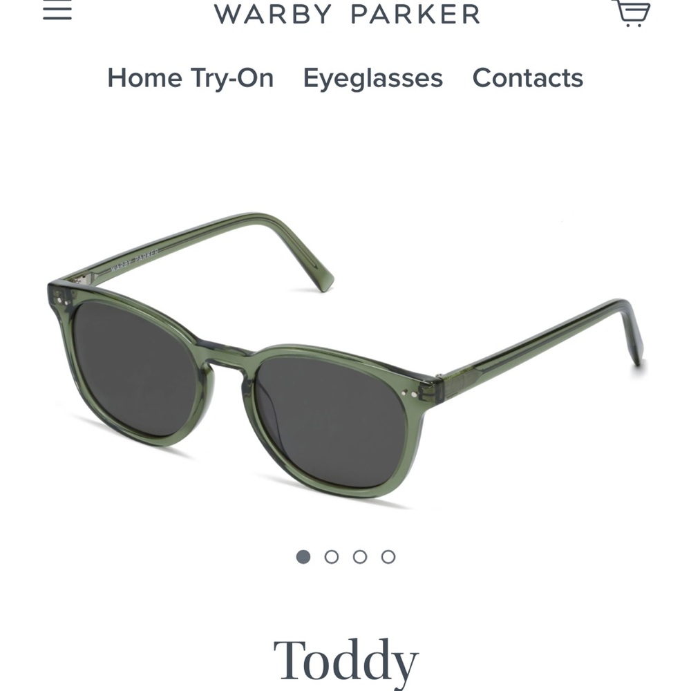 Warby Parker “Toddy” Olive Green Clear Sunglasses